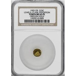 1905 1/4 Oregon Gold MS65 Prooflike NGC
