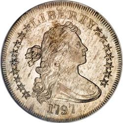 1797 $1 9x7 Stars, Large Letters AU58 NGC