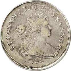 1798 $1 Knob 9 5 Lines XF45 PCGS