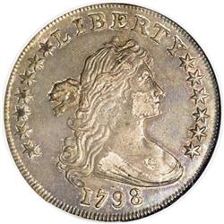 1798 $1 Large Eagle, 10 Arrows AU50 NGC