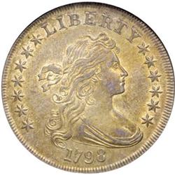 1798 $1 Large Eagle AU58 NGC
