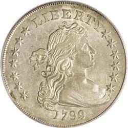 1799 $1 Irregular Date 13 Stars Reverse AU53 CAC