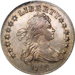 1799 $1 Irregular Date, 15 Stars Reverse AU53