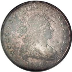 1800 $1 Wide Date, Low 8 AU58 NGC BB-190