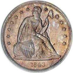 1843 $1 MS62 NGC