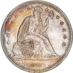 1844 $1 MS62 NGC CAC