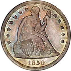 1850-O $1 MS62 NGC