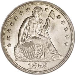 1853 $1 MS63 NGC CAC