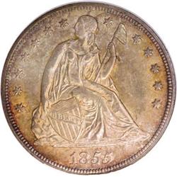 1855 $1 MS64 NGC