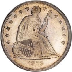 1859-O $1 MS63 NGC CAC