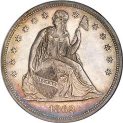1862 $1 MS63 NGC CAC
