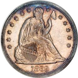 1869 $1 MS64 NGC