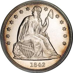1842 $1 PR63 NGC