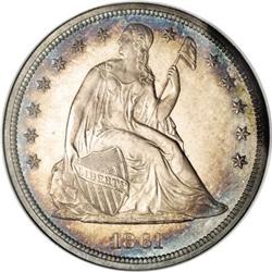 1861 $1 PR65 Cameo NGC