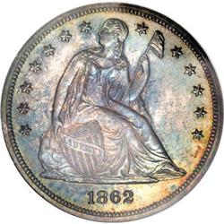 1862 $1 PR64 NGC CAC
