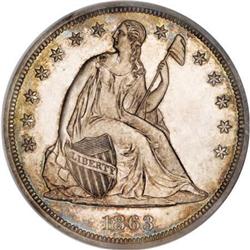 1863 $1 PR62 NGC CAC