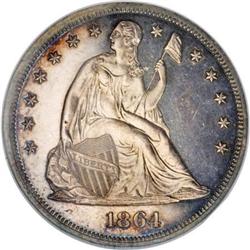 1864 $1 PR64 NGC