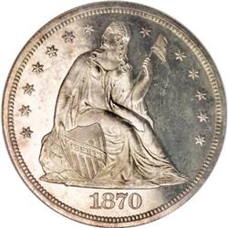 1870 $1 PR65 Cameo NGC