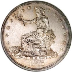 1875 T$1 MS63 NGC