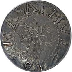 1652 6PENCE Oak Tree Sixpence AU55 PCGS