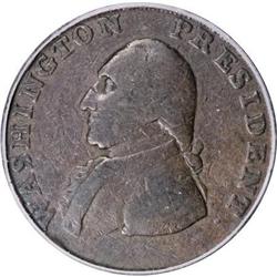 1793 1/2P Washington Ship Halfpenny, Copper,