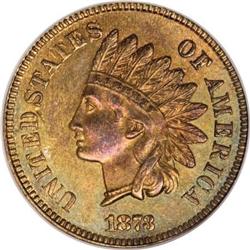 1873 1C Doubled LIBERTY MS62 Red and Brown PCGS