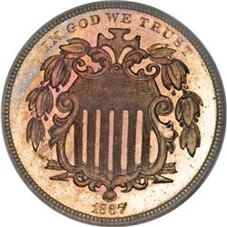 1867 5C Rays PR66 Cameo NGC