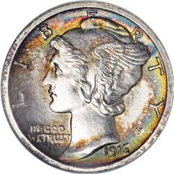 1916-D 10C MS65 Full Bands NGC