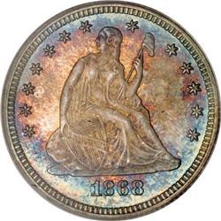 1868 25C MS66 PCGS