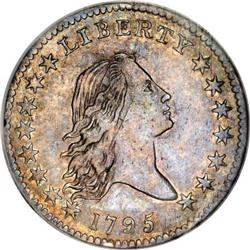 1795 50C 2 Leaves AU53 NGC