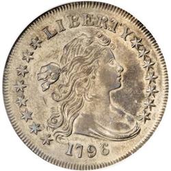 1796 $1 Large Date, Small Letters AU55 NGC