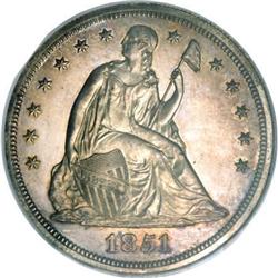 1851 $1 Restrike PR63 Cameo NGC. CAC