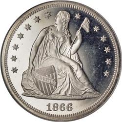 1866 $1 Motto PR67 Star Ultra Cameo NGC