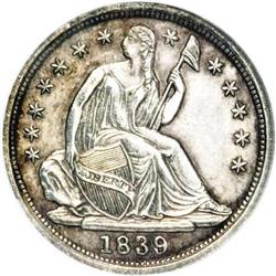 1839 H10C No Drapery PR65 Cameo NGC