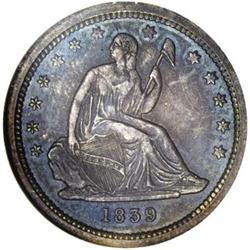 1839 25C No Drapery PR65 NGC