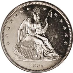 1839 50C Drapery PR64 NGC