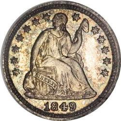 1849 H10C PR66 Cameo NGC