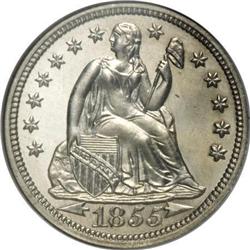 1855 10C Arrows PR67 Cameo NGC