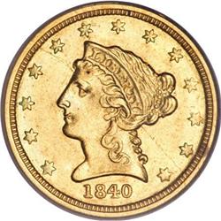 1840-D $2 1/2 AU58 PCGS