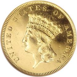 1860 $3 PR62 Cameo ANACS