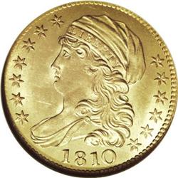 1810 $5 Large Date, Large 5 MS65 NGC