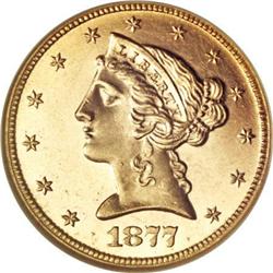 1877 $5 MS66 Prooflike NGC