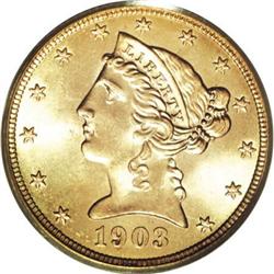 1903 $5 MS67 PCGS