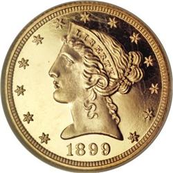 1899 $5 PR68 Ultra Cameo NGC