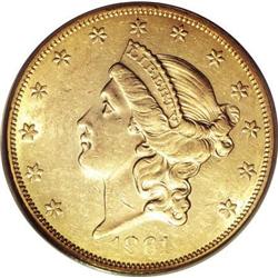 1861-O $20 AU55 PCGS