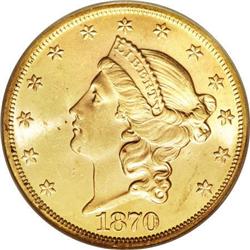 1870 $20 MS62 PCGS