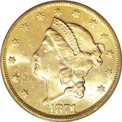 1871-S $20 MS63 PCGS