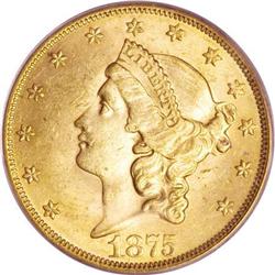 1875 $20 MS63 PCGS