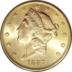 1897-S $20 MS65 PCGS