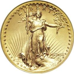 1907 $20 High Relief, Wire Rim MS64 NGC